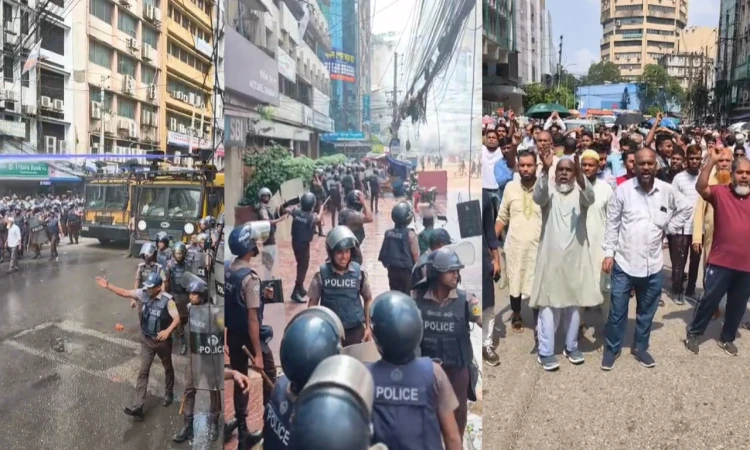 মতিঝিলে ইসলামী ব্যাংকের সামনে গ্রাহক-পুলিশ সংঘর্ষ, লাঠিচার্জ ও টিয়ারগ্যাস নিক্ষেপ
