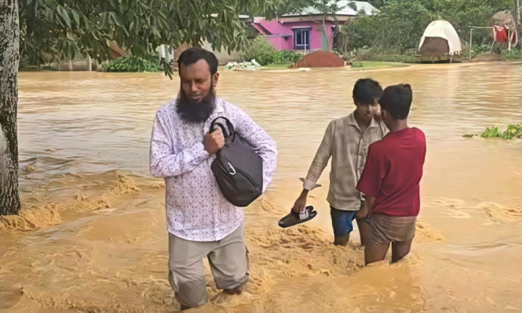 হবিগঞ্জে পাহাড়ি ঢলে পানিবন্দি ৩ গ্রাম, বিপর্যস্ত জনজীবন