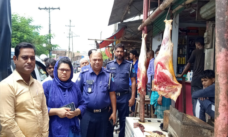কটিয়াদীতে পঁচা গরুর মাংস বিক্রির দায়ে কসাইকে বড় জরিমানা
