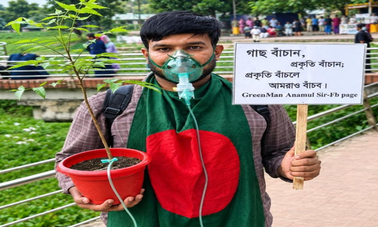 ‘গ্রিন ম্যান’ এনামুলের সচেতনতা: টিউশনির টাকায় লাগিয়েছেন ২ হাজার গাছ