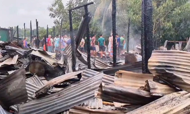 থানচির বলিপাড়ায় আগুনে  ১৩ দোকান ভস্মীভূত